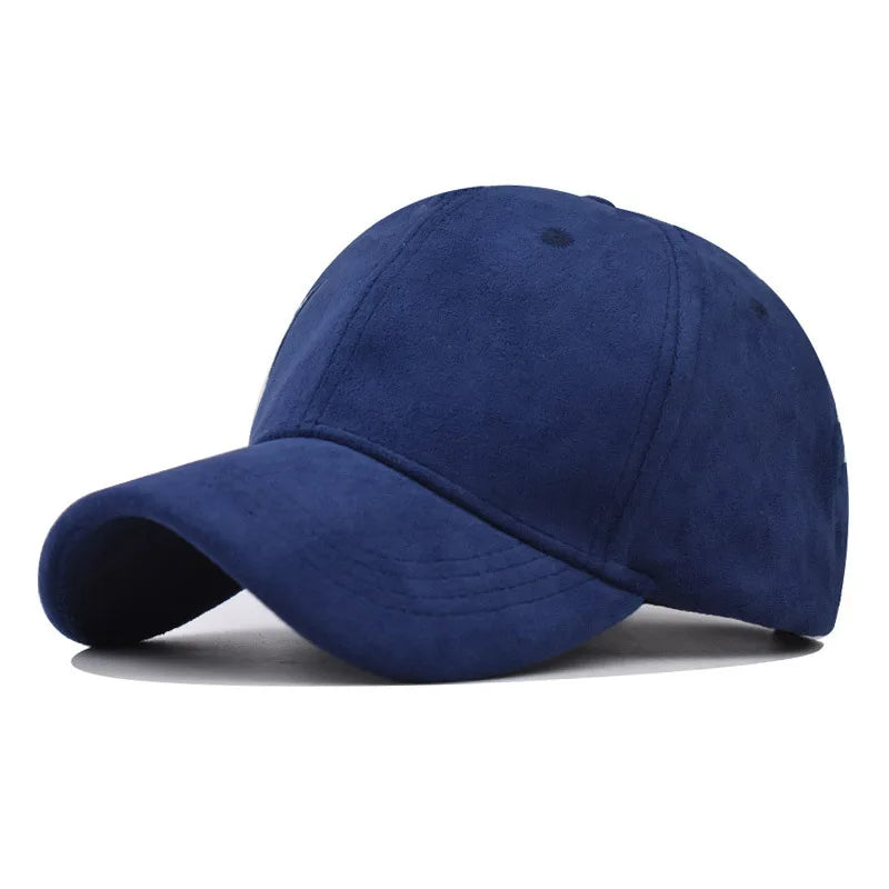 Casual Baseball Caps for Women & Men – Suede Autumn Winter Snapback Hat, Unisex Solid Color