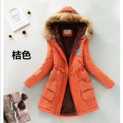 2025 Japanese Autumn/Winter Cotton Coat for Women Plus Velvet Thick Slim Fit Long Cotton Jacket