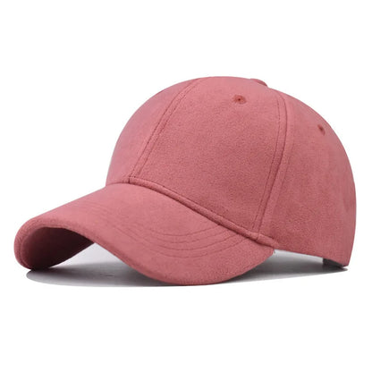 Casual Baseball Caps for Women & Men – Suede Autumn Winter Snapback Hat, Unisex Solid Color