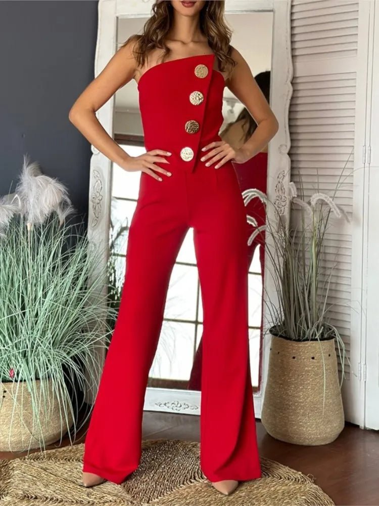 Sexy Sleeveless Jumpsuit for Women Slim Fit Elegant Casual Outfit