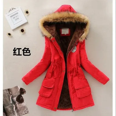 2025 Japanese Autumn/Winter Cotton Coat for Women Plus Velvet Thick Slim Fit Long Cotton Jacket