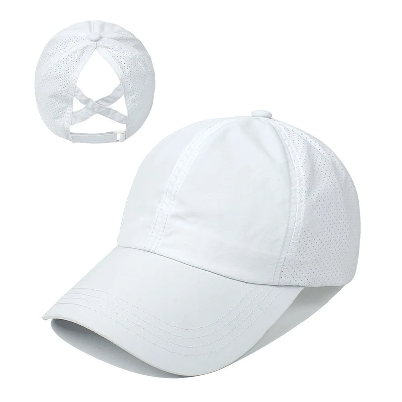 Summer Solid Color Baseball Cap – Golf Wear, Women’s Sport Leisure, Quick-Drying Mesh Hat