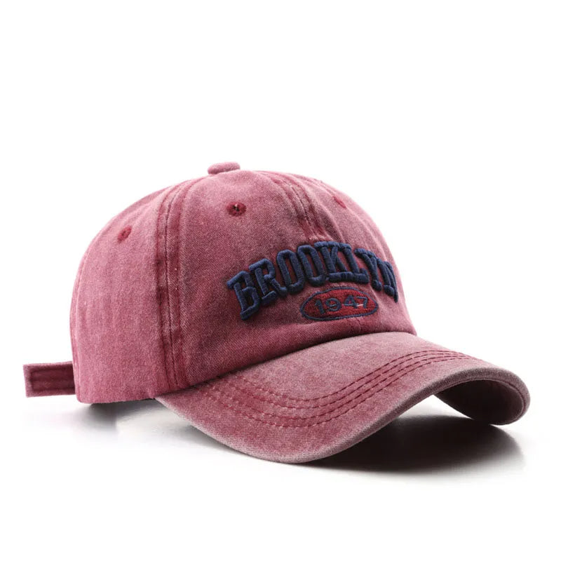 Retro Brooklyn Embroidered Baseball Cap – Spring Summer Cotton Adjustable Streetwear Hat