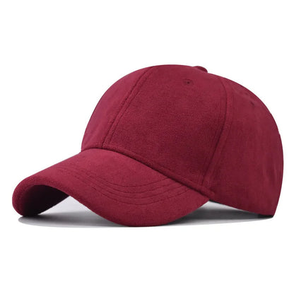 Casual Baseball Caps for Women & Men – Suede Autumn Winter Snapback Hat, Unisex Solid Color